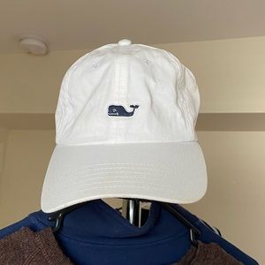 Vineyard Vines Whale Logo Baseball Hat, White